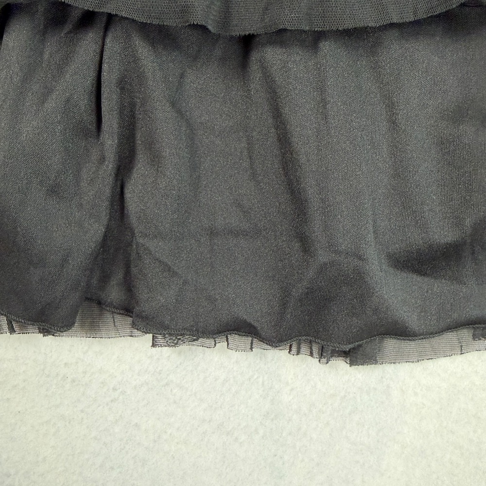 Vintage Y2K Black Ruffle Lace Babydoll Cami Top S Coquette Dark Fairy Whimsigoth - Picture 7 of 9